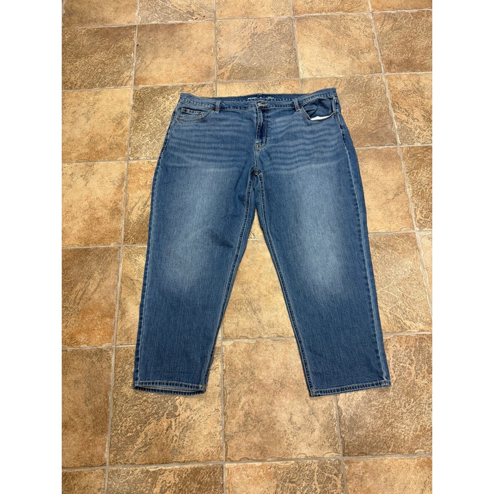 Old Navy OG Straight Jeans Womens 24 Plus Medium Wash Denim Mid Rise Stretch
